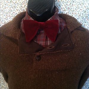 Wine colored Velvet retro Bow tie